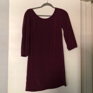 Long sleeve burgundy dress